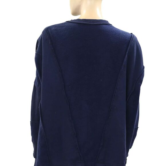Free People Darcy Sweatshirt Top Oversized Solid Slouchy Ribbed Comfy S 273128 - Picture 7 of 8